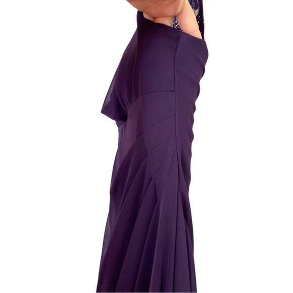 XSCAPE DRESS GOWN 10 PURPLE MOTHER OF THE BRIDE FORMAL EVENING WEDDING GUEST - Picture 10 of 10